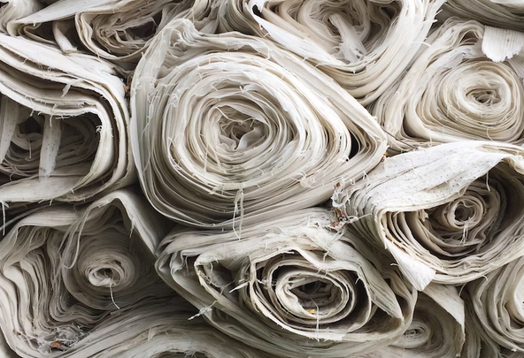 Rolls of cotton fabric