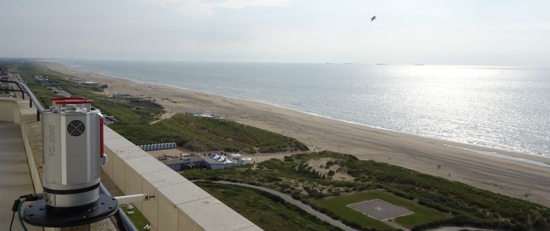 Project Coastscan: Laser Scanner mounted on the balcony of a hotel in Noordwijk to monitor the coast