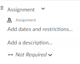 Find "Add dates and restrictions..." under the content item