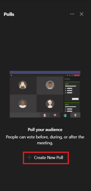 Location of the 'Create an new' poll button.