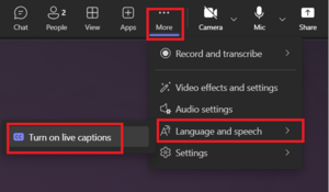 in the dropdown menu click turn on live captions