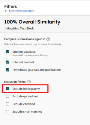 exclude bibliography button