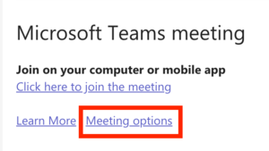 select meeting options