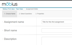 Fill in the "Assignment name" box, leave the "Short name" box open