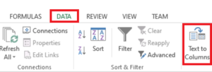 on the top of your excel screen, you can click "data", followed by "text to columns"
