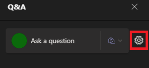click on the settings icon next to ask a question