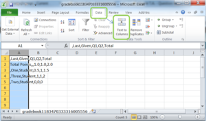 In Excel, go to the Data tab and clik on Text to Columns, marked here in green