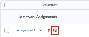 Brightspace assignments anonymous marking icon