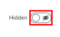 Use the checkbox to set the item to Hidden or Visible for Users.