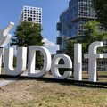 Life size logo TU Delft #WeRTUDelft