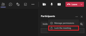 click the lock the meeting button