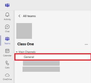 MS Teams general channel