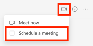 in the dropdown menu click schedule a meeting