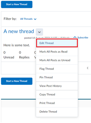 under the chevron next to your new thread, you can click on "edit thread" and many more options